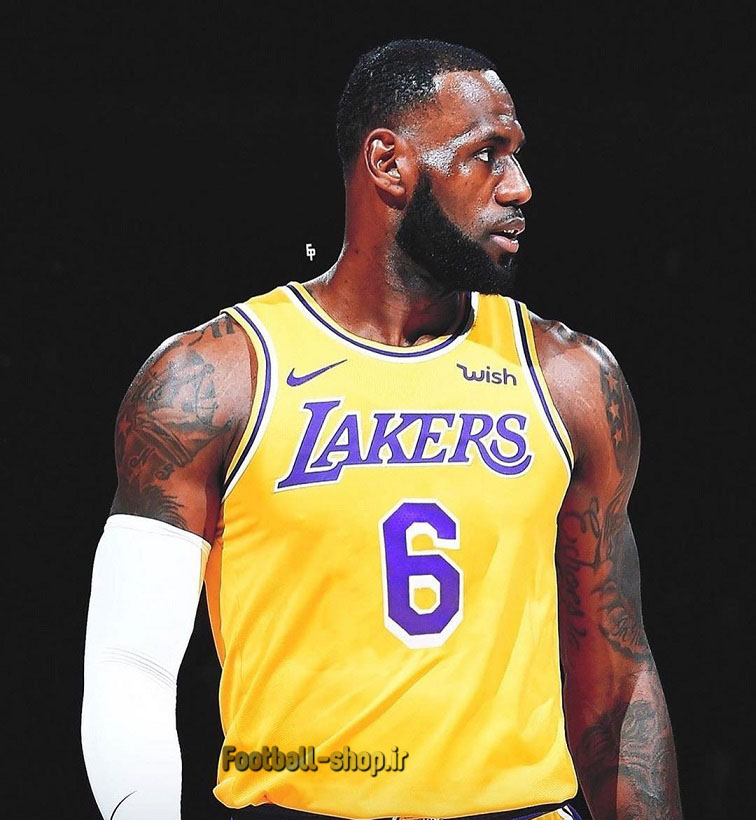 رکابی بسکتبال زرد لس آنجلس لیکرز 2020| لبران جیمز 6 ,NBA JERSEY اصل NIKE