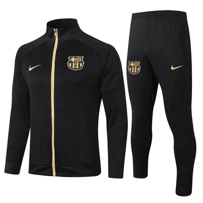 ‎ست گرمکن شلوار مشکی طلایی +A اریجینال 2022 بارسلونا-Nike
