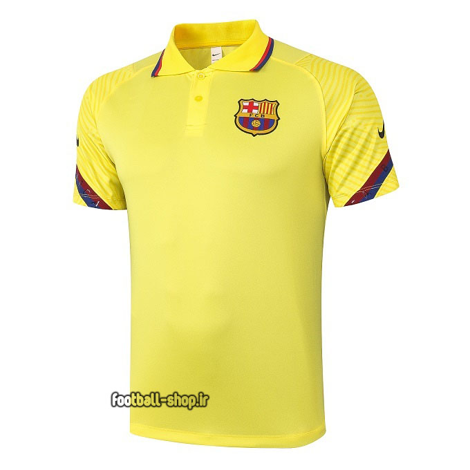 پولوشرت شلوار بارسلونا زرد سرمه ای +A اریجینال 2021-Nike