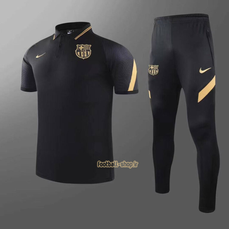 پولوشرت شلوار بارسلونا مشکی طلایی+A اریجینال 2022-Nike