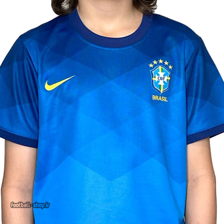 لباس و شورت آبی دوم برزیل 2022 اریجینال +A بچگانه-Nike