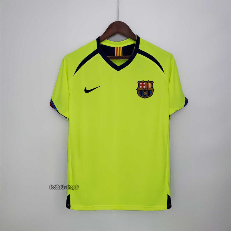 لباس کلاسیک بارسلونا فسفری اریجینال +A فصل 2005-2006-نایکی