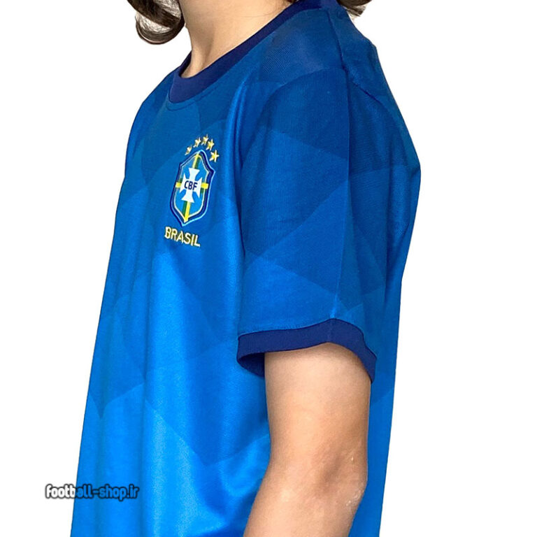 لباس و شورت آبی دوم برزیل 2022 اریجینال +A بچگانه-Nike