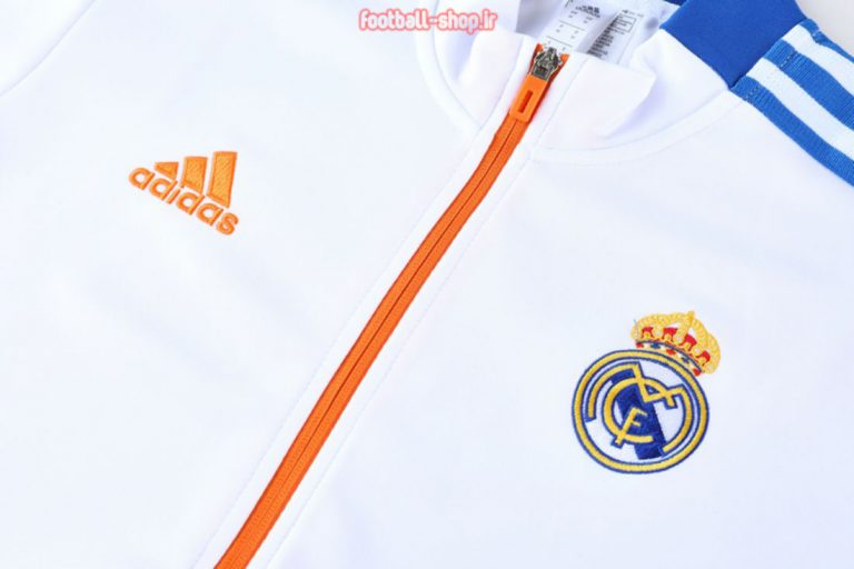 ست گرمکن شلوار سفید مشکی +A اریجینال 2022 رئال مادرید-Adidas